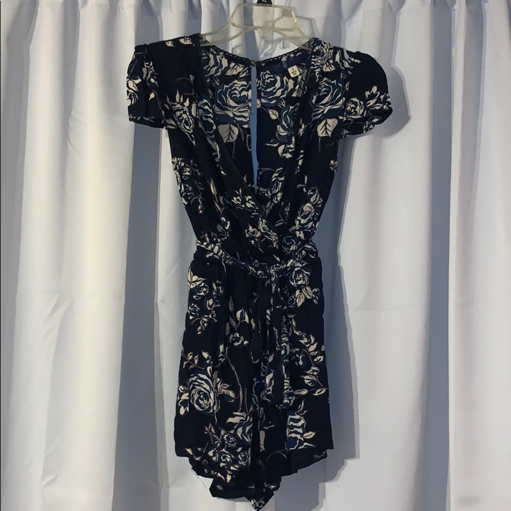Blue floral romper
